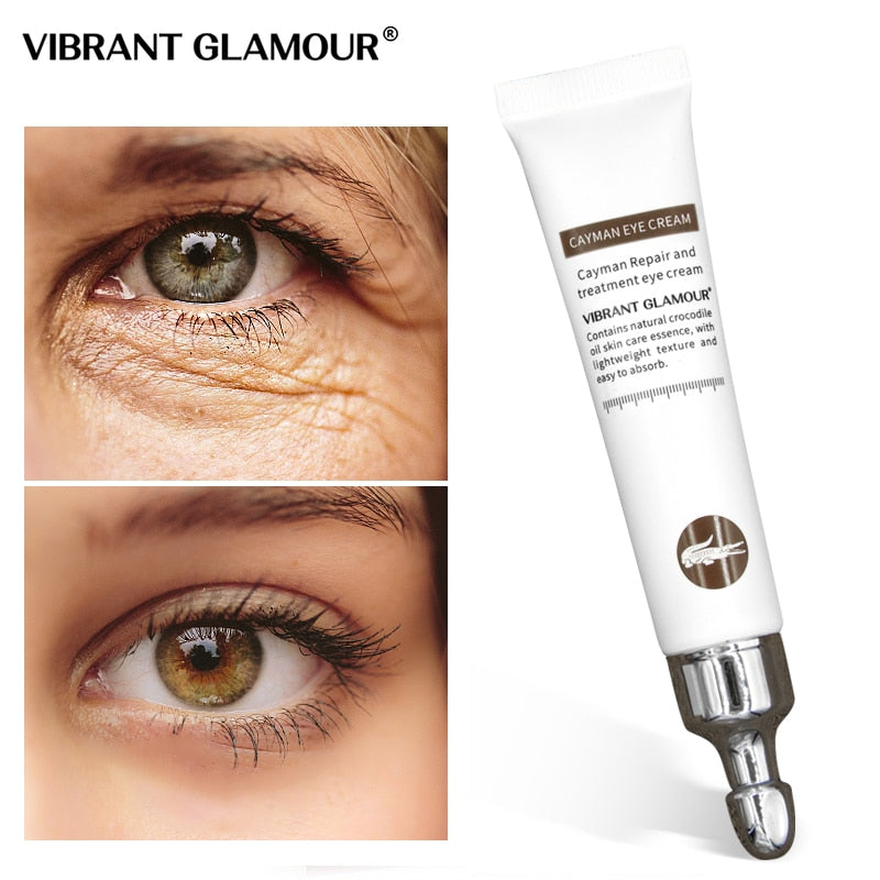 VIBRANT GLAMOUR Crocodile Anti-wrinkle Age Eye Cream Hyaluronic Acid Essence Eye Serum Remover Dark Circles Against Puffiness